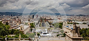 The urban views of Barcelona, Spain