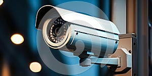 Urban Vigilance Surveillance Cameras Mounted on Modern City Building