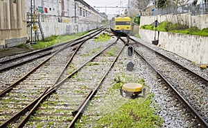 Urban yellow train