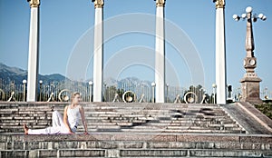 Urban Yoga Vakrasana twisting pose