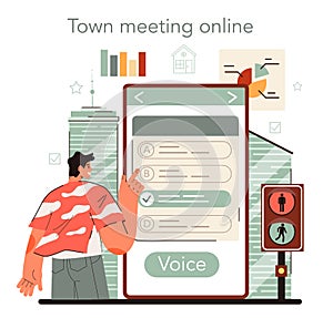 Urbanist online service or platform. Architect studying and developing