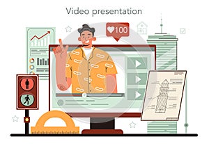 Urbanist online service or platform. Architect studying and developing