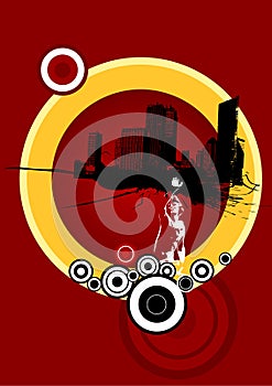 Urbanization. Vector art photo