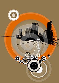 Urbanization. Vector art photo