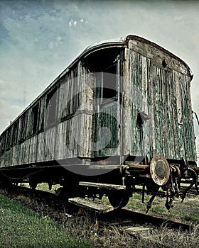 Urbex old train on abandoned place