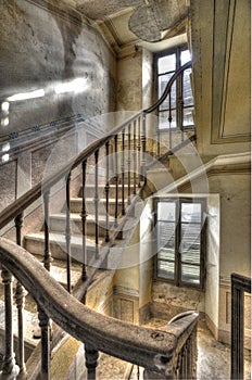 Urbex staircase inside an abandoned house