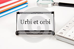 Urbi et Orbi is a Latin saying that represents the formula of the solemn blessing photo