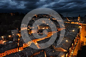Urbino Italy, night view