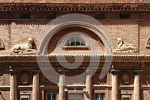 Urbino, Italy, Sanzio Theater detail, paint of the abside