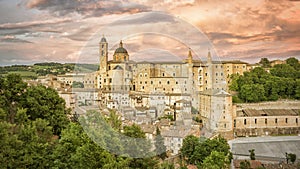 Urbino Marche Italy at evening time