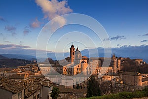 Urbino view at the sunset