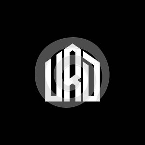 URD letter logo design on BLACK background. URD creative initials letter logo concept. URD letter design