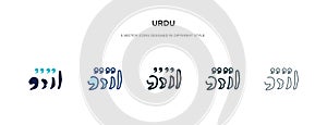 Urdu icon in different style vector illustration. two colored and black urdu vector icons designed in filled, outline, line and