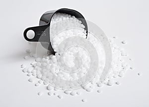 Urea, also called carbamide on white background