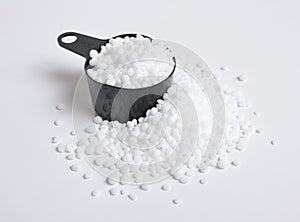 Urea, also called carbamide on white background
