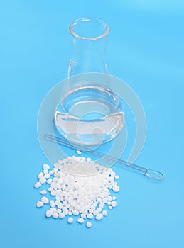 Urea, also called carbamide on white background