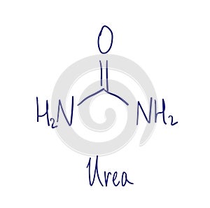 Urea chemical structure. Vector illustration Hand drawn
