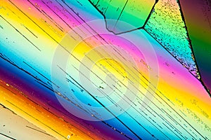 Urea crystals in polarized light
