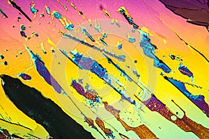Urea crystals in polarized light