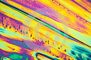 Urea crystals in polarized light