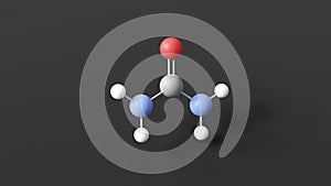 urea molecular structure, improving agent e927b, ball and stick 3d model, structural chemical formula with colored atoms