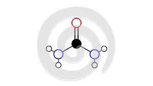 urea molecule, structural chemical formula, ball-and-stick model, isolated image e927b improving agent