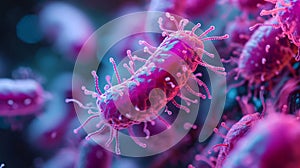 Ureaplasma Urealyticum Bacteria Under a Microscope AI Generated