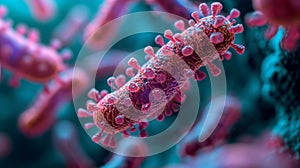 Ureaplasma Urealyticum Bacteria Under a Microscope AI Generated