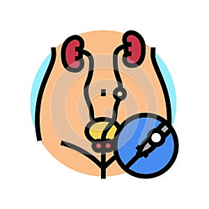 ureteroscopy urology color icon vector illustration photo
