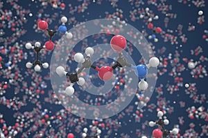 Urethane molecule made with balls, scientific molecular model. Chemical 3d rendering