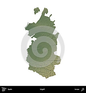 Urgell, Spain, isolated on white. Physical