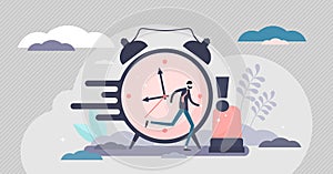 Urgency in business project deadline tiny person concept vector illustration