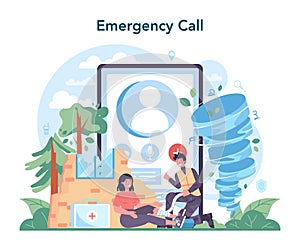 Urgency rescuer online service or platform. Ambulance lifeguard