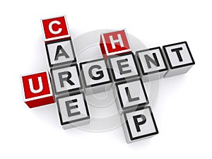 Urgent care help word blocks