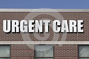 URGENT CARE sign at an outpatient health clinic. Urgent Care clinics may offer quicker service than an ER