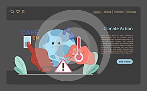 Urgent climate action embodied. Hands adjust the global thermostat.