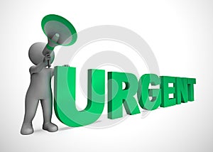 Urgent concept icon means important significant and essential - 3d illustration photo