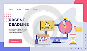 Urgent deadline calendar marker background of warning sign campaign for web website home homepage landing page template