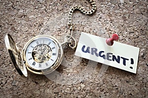 Urgent deadline note and time
