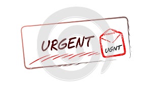 Urgent Envelope with Stamp, Critical Priority Mail, vector design Generative AI