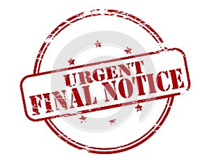 Urgent final notice