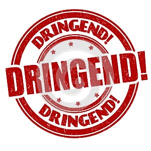 Urgent on german language  Dringend  sign or stamp
