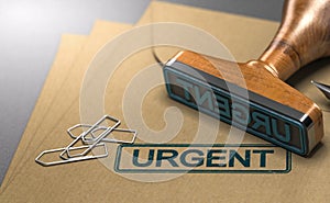 Urgent Letter, Kraft Envelope and Rubber Stamp