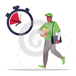 Urgent mail delivery semi flat RGB color vector illustration