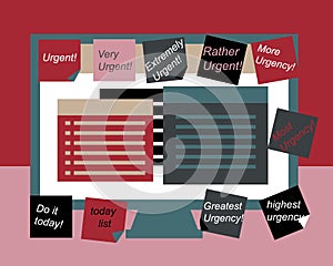 Urgent and more urgent work vector