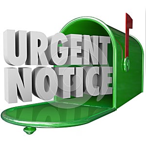 Urgent Notice Mail Critical Important Information Message Mailbox photo