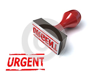 Urgent rubber stamp 3d illustration