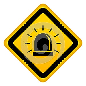 Urgent warning alarm vector sign