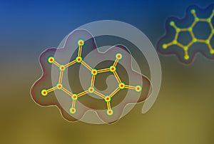 Uric acid molecule, illustration