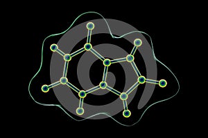 Uric acid molecule, illustration